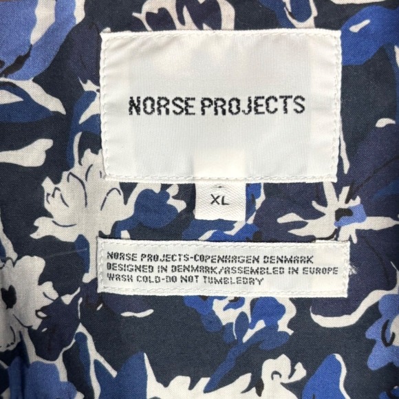 Norse Projects Carsten Liberty Print Button Down Shirt Men's XL Short Sleeve - Picture 3 of 14